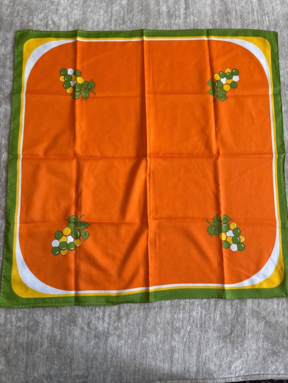 Retro Orange Green Grapes Square Women's Fashion Scarf
